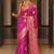 Pink  silk blend jacuard work festival saree with unstitched blouse piece