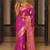 Pink  silk blend jacuard work festival saree with unstitched blouse piece