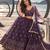DUSTY WINE NET THREAD WITH ZARI AND SEQUIN WORK FESTIVE LEHENGA CHOLI