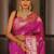 Pink  silk blend jacuard work festival saree with unstitched blouse piece