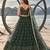 DARK GREEN NET THREAD WITH ZARI AND SEQUIN WORK FESTIVE LEHENGA CHOLI