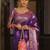 Purple  silk blend jacuard work festival saree with unstitched blouse piece
