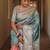 Sky  silk blend jacuard work festival saree with unstitched blouse piece
