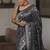 Black  silk blend jacuard work festival saree with unstitched blouse piece