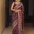 Maroon  silk blend jacuard work festival saree with unstitched blouse piece