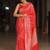Red  silk blend jacuard work festival saree with unstitched blouse piece