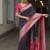 Blue pink silk blend jacuard work festival saree with unstitched blouse piece