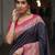 Blue pink silk blend jacuard work festival saree with unstitched blouse piece