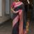 Blue pink silk blend jacuard work festival saree with unstitched blouse piece