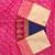Off white pink silk blend jacuard work festival saree with unstitched blouse piece