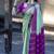 Pista purple silk blend jacuard work festival saree with unstitched blouse piece