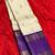 Off white blue silk blend jacuard work festival saree with unstitched blouse piece
