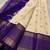 Off white blue silk blend jacuard work festival saree with unstitched blouse piece