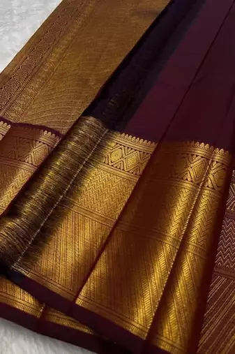Maroon silk blend jacuard work festival saree with unstitched blouse piece