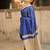 Blue yellow linen jacuard work festival saree with unstitched blouse piece