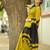 Parrot black linen jacuard work festival saree with unstitched blouse piece
