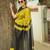 Parrot black linen jacuard work festival saree with unstitched blouse piece