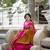Mustard pink linen jacuard work festival saree with unstitched blouse piece