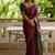 Wine green silk blend jacuard work festival saree with unstitched blouse piece