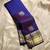 Blue silk blend jacuard work festival saree with unstitched blouse piece
