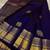Blue silk blend jacuard work festival saree with unstitched blouse piece