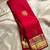 Red silk blend jacuard work festival saree with unstitched blouse piece