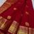 Red silk blend jacuard work festival saree with unstitched blouse piece