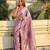 Lavender silk blend jacuard work festival saree with unstitched blouse piece