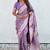Lavender silk blend jacuard work festival saree with unstitched blouse piece