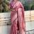 Peach silk blend jacuard work festival saree with unstitched blouse piece