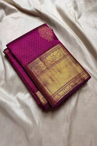 Wine silk blend jacuard work festival saree with unstitched blouse piece