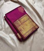 Wine silk blend jacuard work festival saree with unstitched blouse piece