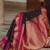 Black silk blend jacuard work festival saree with unstitched blouse piece