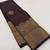 Brown silk blend jacuard work festival saree with unstitched blouse piece