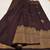 Brown silk blend jacuard work festival saree with unstitched blouse piece
