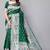 Green silk blend jacuard work festival saree with unstitched blouse piece