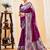 Wine silk blend jacuard work festival saree with unstitched blouse piece