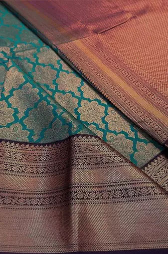 Sky purple silk blend jacuard work festival saree with unstitched blouse piece