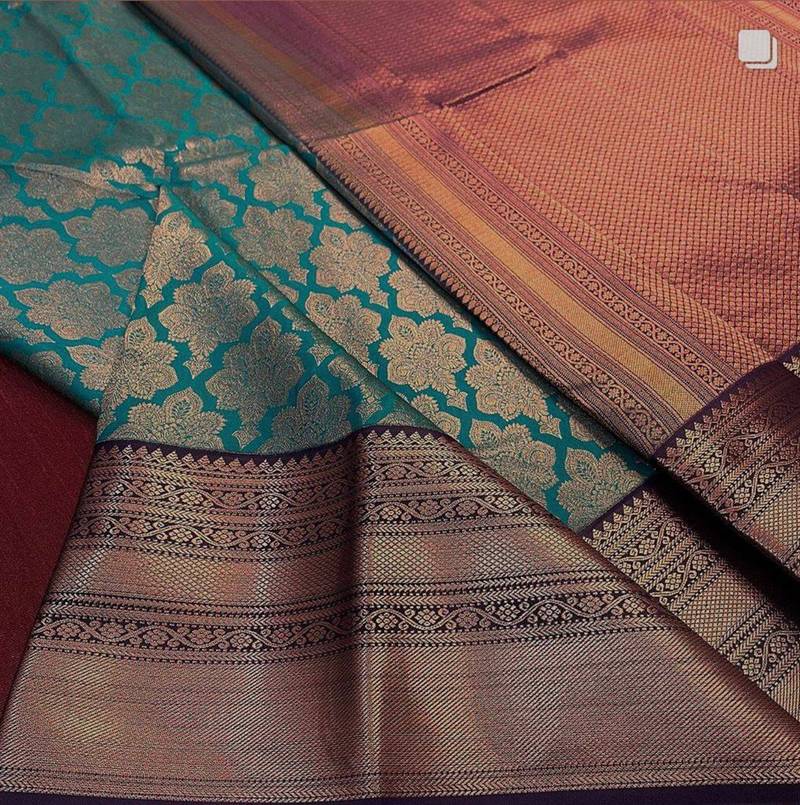 Sky purple silk blend jacuard work festival saree with unstitched blouse piece