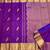 Purple silk blend jacuard work festival saree with unstitched blouse piece