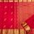 Red silk blend jacuard work festival saree with unstitched blouse piece
