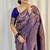 Blue silk blend jacuard work festival saree with unstitched blouse piece