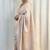 Off white silk blend jacuard work festival saree with unstitched blouse piece