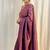 Purple silk blend jacuard work festival saree with unstitched blouse piece