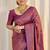 Purple silk blend jacuard work festival saree with unstitched blouse piece