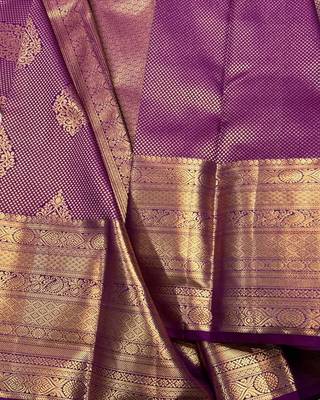 Wine silk blend jacuard work festival saree with unstitched blouse piece 3