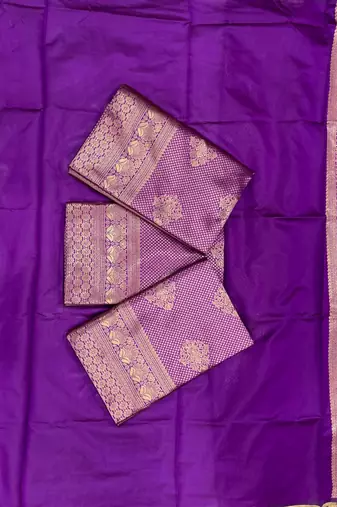 Wine silk blend jacuard work festival saree with unstitched blouse piece