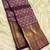 Purple silk blend jacuard work festival saree with unstitched blouse piece
