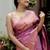 Pink silk blend jacuard work festival saree with unstitched blouse piece