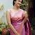 Pink silk blend jacuard work festival saree with unstitched blouse piece